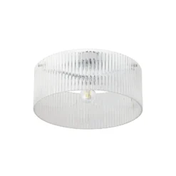 Lucande Deckenleuchte Meritt, chrom/klar, Ø 40 cm, Glas