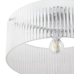 Lucande Deckenleuchte Meritt, chrom/klar, Ø 40 cm, Glas