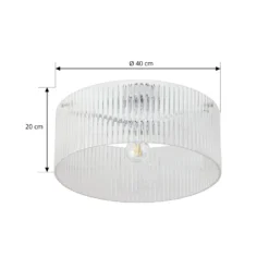 Lucande Deckenleuchte Meritt, chrom/klar, Ø 40 cm, Glas