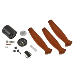Lucande Deckenventilator Vindur, schwarz, Holz, DC, leise