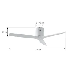 Lucande Deckenventilator Vindur, weiß, DC, leise