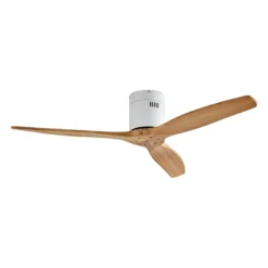 Lucande Deckenventilator Vindur, weiß, Holz, DC, leise
