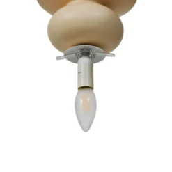 Lucande Hängeleuchte Fidelo, weiß/gelb, Glas, Keramik, 18 cm
