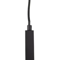 Lucande Hängeleuchte Lysias, schwarz, Metall, Länge 120cm