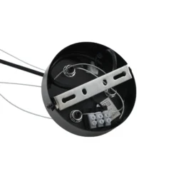 Lucande Hängeleuchte Naelen, schwarz/grau, 64,3 cm, Glas, G9