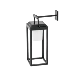 Lucande 2-in-1 LED-Solarleuchte Tilena, schwarz, eckig, Alu