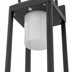 Lucande 2-in-1 LED-Solarleuchte Tilena, schwarz, eckig, Alu