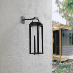 Lucande 2-in-1 LED-Solarleuchte Tilena, schwarz, rund, Alu