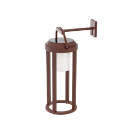 Lucande 2-in-1 LED-Solar-Wandleuchte Tilena, rost, rund, Alu