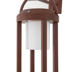 Lucande 2-in-1 LED-Solar-Wandleuchte Tilena, rost, rund, Alu