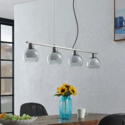 Lucande Kaiya Hängeleuchte, Glas, vierflammig