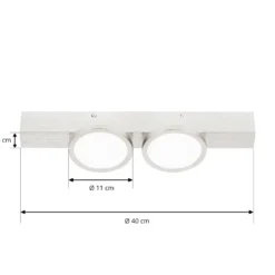 Lucande Kellino Deckenleuchte, 2-flammig, nickel