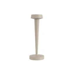 Lucande LED-Akku-Kerzenständer Lea, Vase, beige, 28 cm