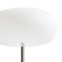Lucande LED-Akkutischlampe Anoria, chrom/weiß, Glas IP44 USB