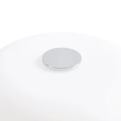 Lucande LED-Akkutischlampe Anoria, chrom/weiß, Glas IP44 USB