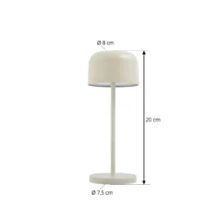 Lucande LED-Akku-Tischleuchte Quill, beige, CCT, dimmbar