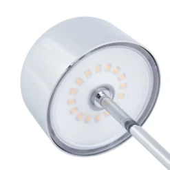 Lucande LED-Akku-Tischleuchte Quill, chrom, CCT, dimmbar
