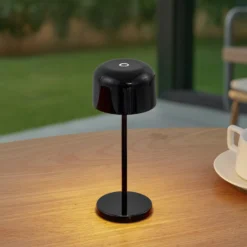 Lucande LED-Akku-Tischleuchte Quill, schwarz, CCT, dimmbar