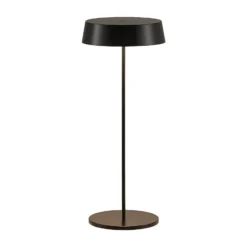 Lucande LED-Akkutischleuchte Tibia, schwarz, Alu, USB, IP54