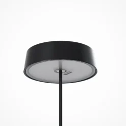 Lucande LED-Akkutischleuchte Tibia, schwarz, Alu, USB, IP54