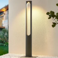 Lucande LED-Außenleuchte Dovino, 150 cm, dunkelgrau, IP65