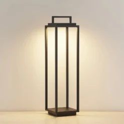 Lucande LED-Außenleuchte Elaja, schwarz, Akku, USB, dimmbar