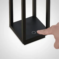 Lucande LED-Außenleuchte Mirina, schwarz, Akku, Touchdimmer