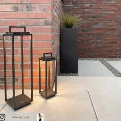 Lucande LED-Außenleuchte Mirina, schwarz, Akku, Touchdimmer