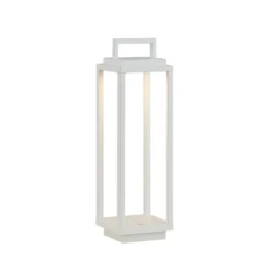 Lucande LED-Außenleuchte Mirina, weiß, Akku, Touchdimmer