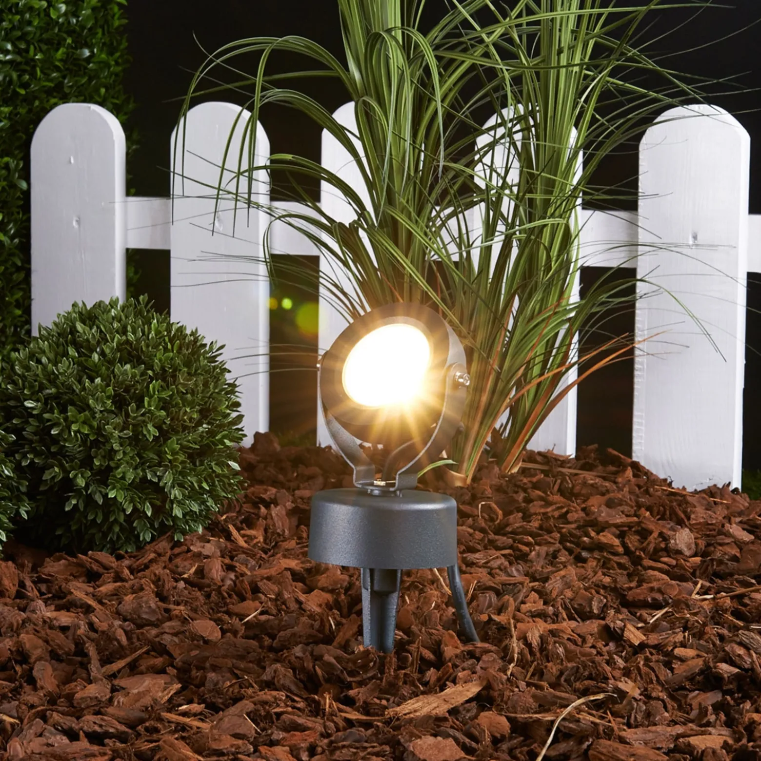 Lucande LED-Außenstrahler Gavin, 33 cm, anthrazit, Aluminium