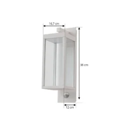Lucande LED-Außenwandlampe Ferdinand, weiß, Sensor, 38 cm
