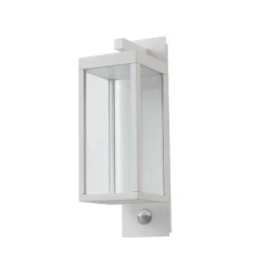 Lucande LED-Außenwandlampe Ferdinand, weiß, Sensor, 38 cm