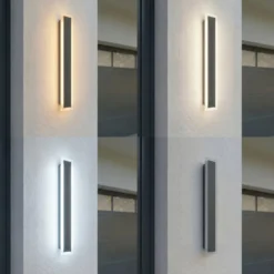 Lucande LED-Außenwandlampe Ilora, schwarz, 60 cm, CCT, IP65