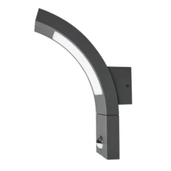 Lucande LED-Außenwandlampe Juvia, Sensor, 27 cm, grau, IP54