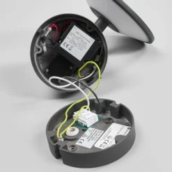 Lucande LED-Außenwandleuchte Fenia, Sensor, IP54, anthrazit