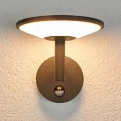 Lucande LED-Außenwandleuchte Fenia, Sensor, IP54, anthrazit