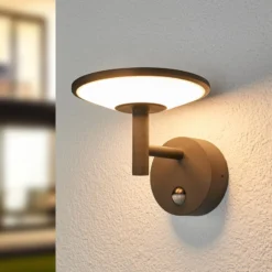 Lucande LED-Außenwandleuchte Fenia, Sensor, IP54, anthrazit