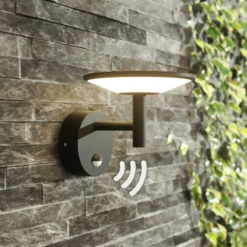 Lucande LED-Außenwandleuchte Fenia, Sensor, IP54, anthrazit