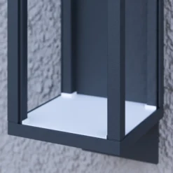 Lucande LED-Außenwandleuchte Ferdinand, Sensor, dunkelgrau