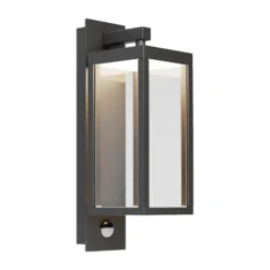 Lucande LED-Außenwandleuchte Ferdinand, Sensor, dunkelgrau