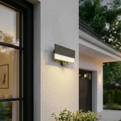 Lucande LED-Außenwandleuchte Melira, Sensor, anthrazit, IP65