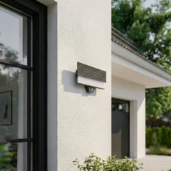 Lucande LED-Außenwandleuchte Melira, Sensor, anthrazit, IP65