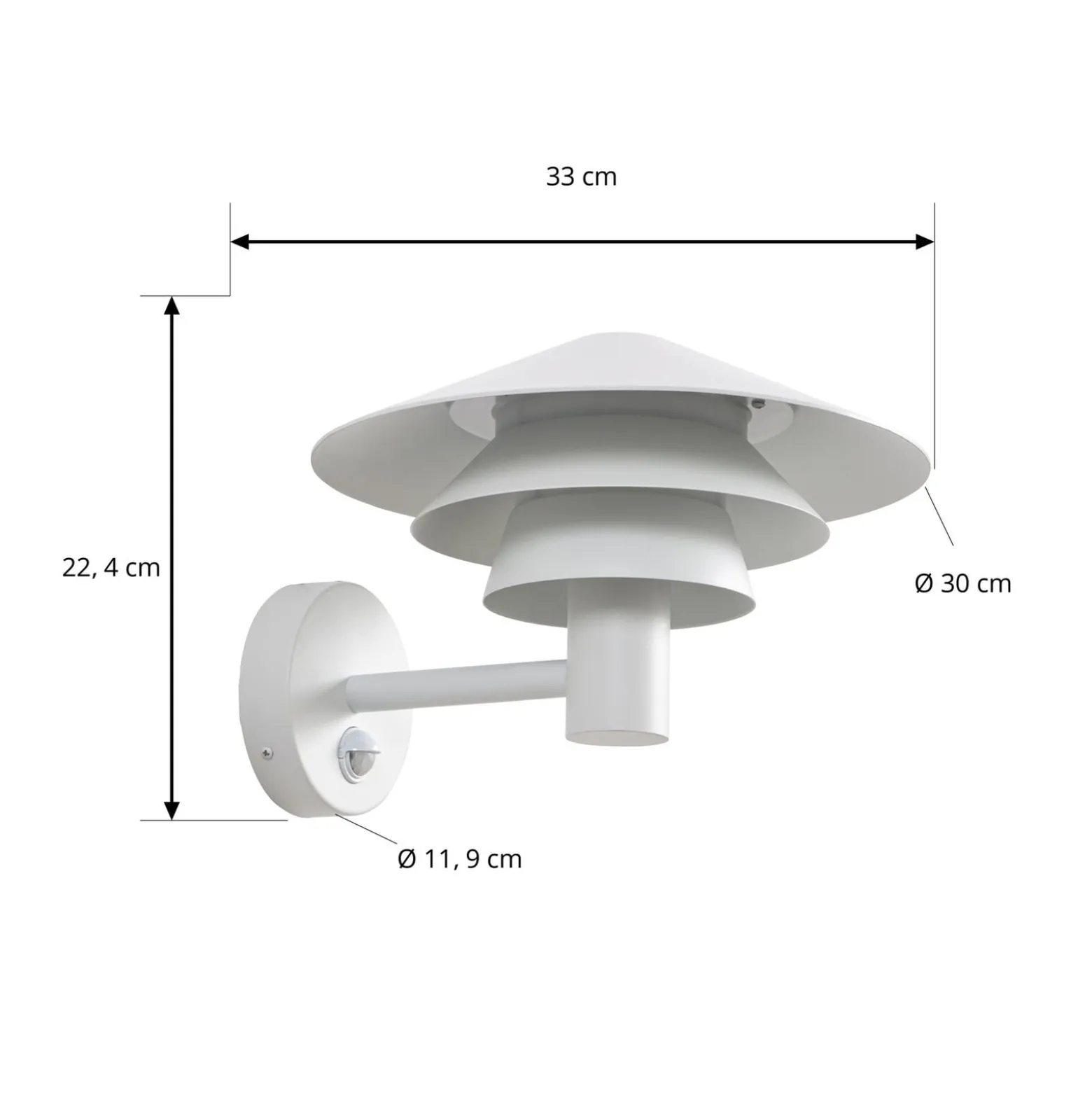 Lucande LED-Außenwandleuchte Montaro, weiß, IP54, Sensor