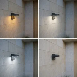 Lucande LED-Außenwandleuchte Nirella, schwarz, CCT, Sensor