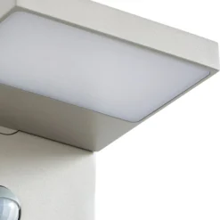Lucande LED-Außenwandleuchte Silvan, steingrau, Sensor, IP54