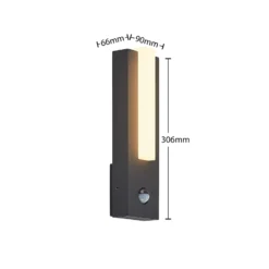Lucande LED-Außenwandleuchte Virgalia, Bewegungsmelder, IP54