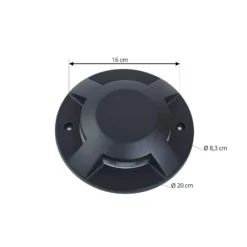 Lucande LED-Bodenstrahler Jeffrey, schwarz, 4 Lichtaustritte
