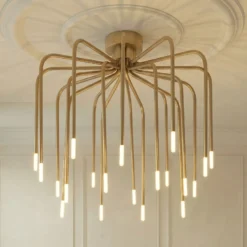 Lucande LED-Deckenlampe Ariadne, Ø 57cm, gold matt, 20-flg.