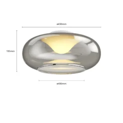 Lucande LED-Deckenlampe Mijo, Ø 43 cm, rauchgrau, Glas