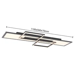 Lucande LED-Deckenlampe Narumi, CCT, 110cm, schwarz, Alu